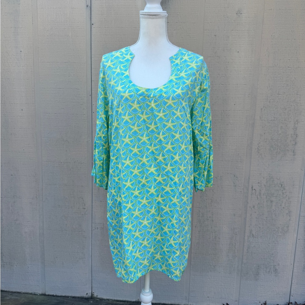 Escapada Blue and Yellow Starfish Swim Coverup